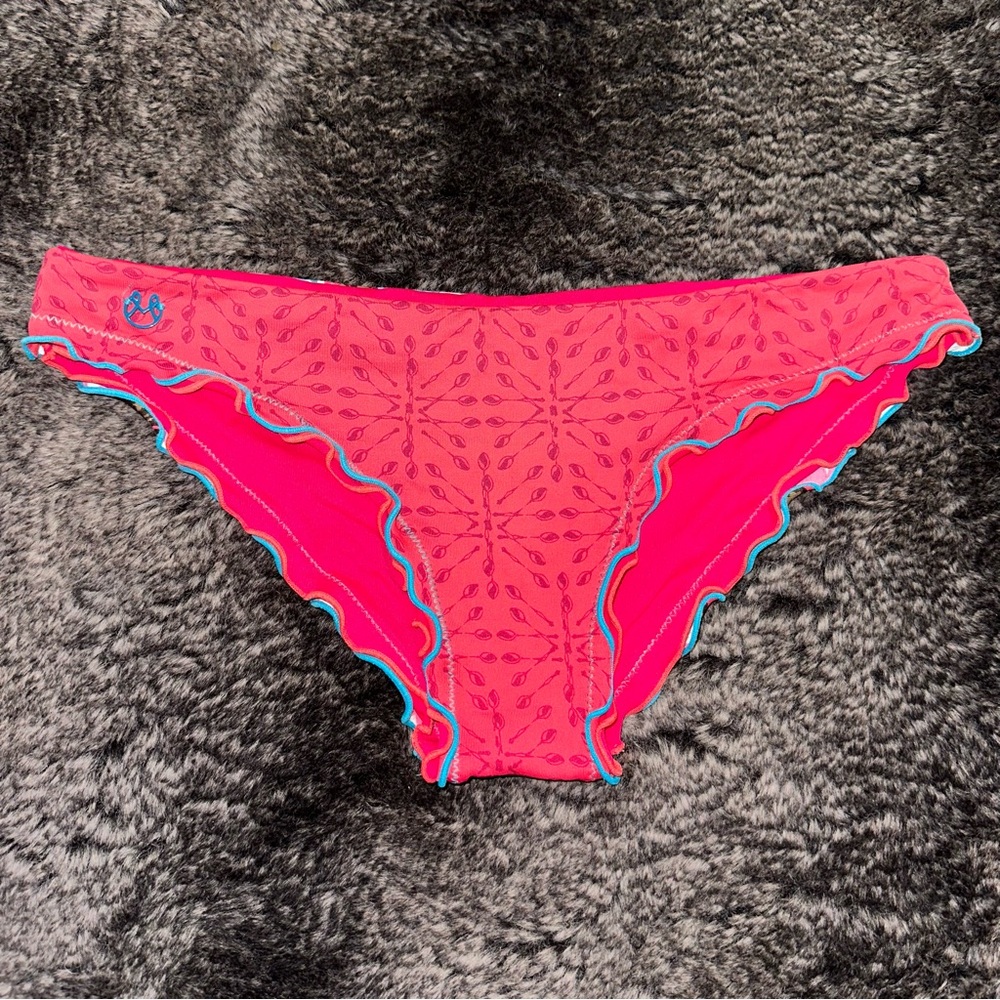 Women’s Hot Pink Ruffle Bikini Bottom